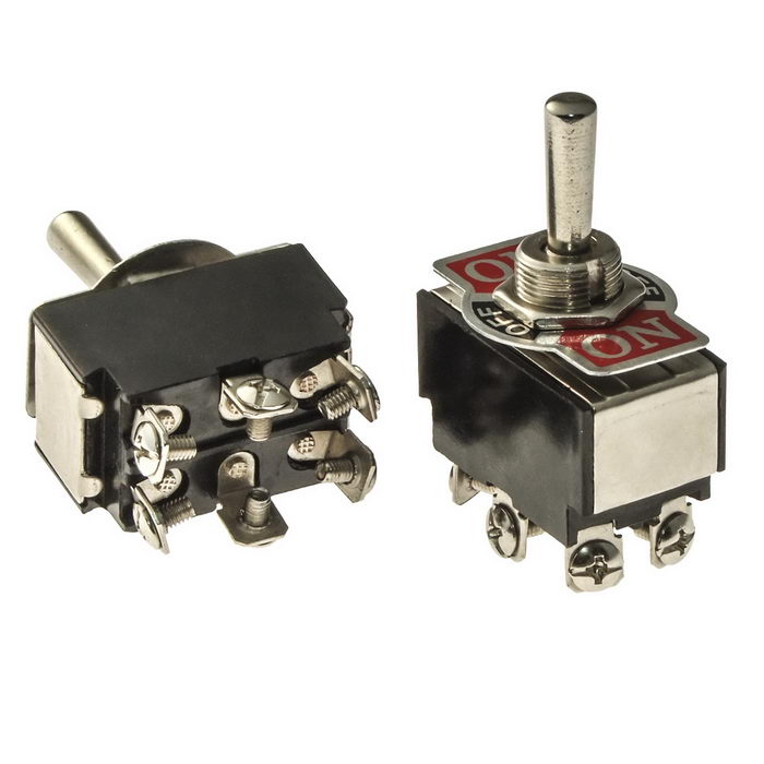     RUICHI KN3(B)-223, 53.519.533.5 , (ON)-OFF-(ON), DPDT C/O, 6 , 250 , 50 , 6 ,  