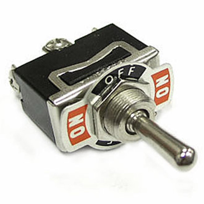 Тумблер двухполюсный с фиксацией RUICHI KN3(C)-123(A) , 53х15.8х29 мм, (ON)-OFF-(ON), SPDT, 10 А, 250 В, 50 мОм, 3 контакта, под винт